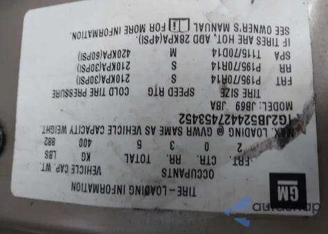 2002 Pontiac Sunfire Se from USA, damaged, VIN 1G2JB524427453452